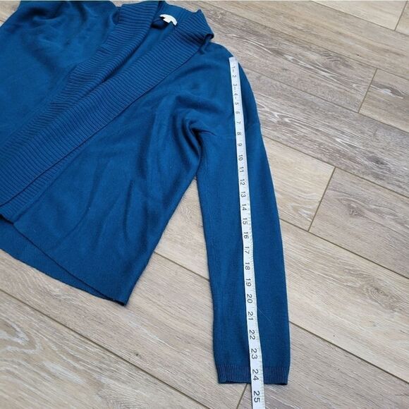 Talbots s/p dark teal cardigan ribbed edge - Picture 6 of 8